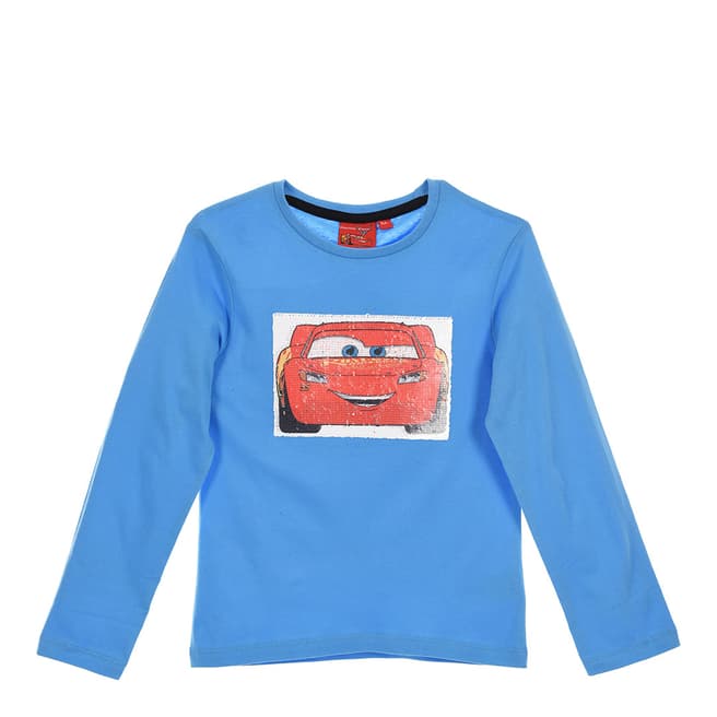 Disney Kid's Blue Car's Lightning McQueen Sequin T-Shirt