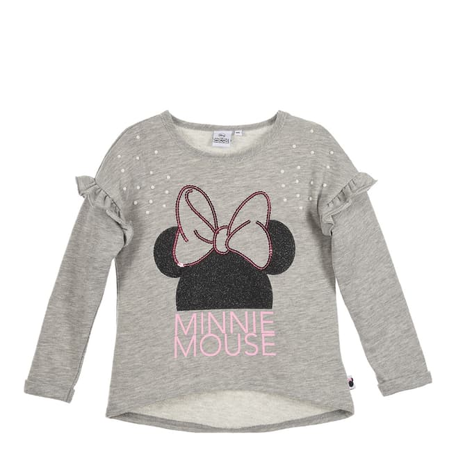 Disney Kid's Light Grey Minnie Mouse T-Shirt