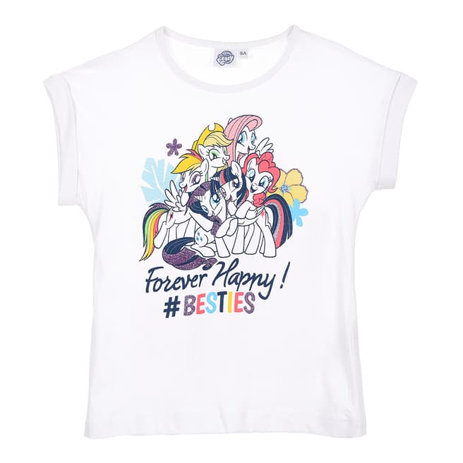 Disney Kid's White My Little Pony Forever Happy T-Shirt