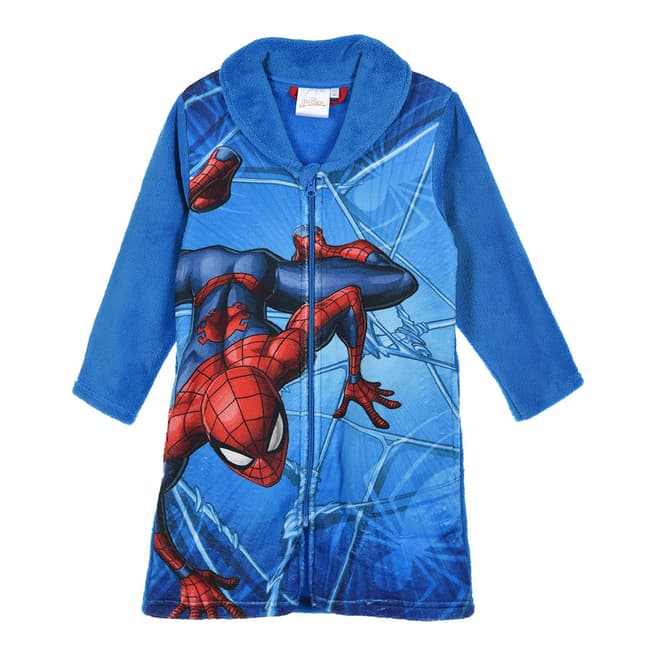 Disney Kid's Blue Spiderman Full Zip Bath Robe