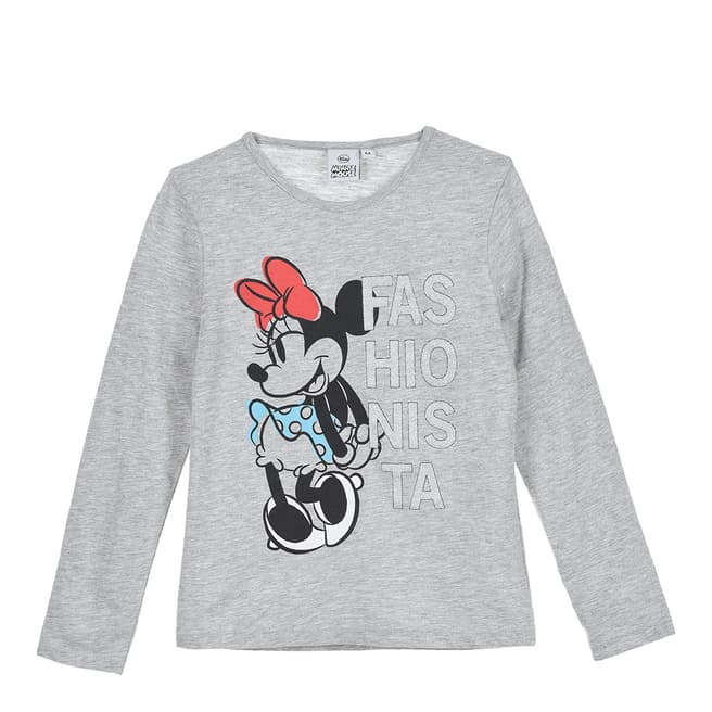 Disney Kid's Light Grey Minnie Mouse Fashionista T-Shirt