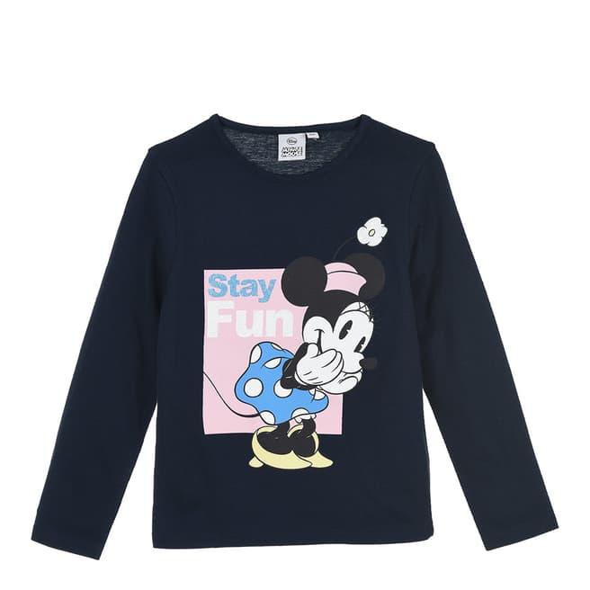 Disney Kid's Navy Minnie Mouse Stay Fun T-Shirt