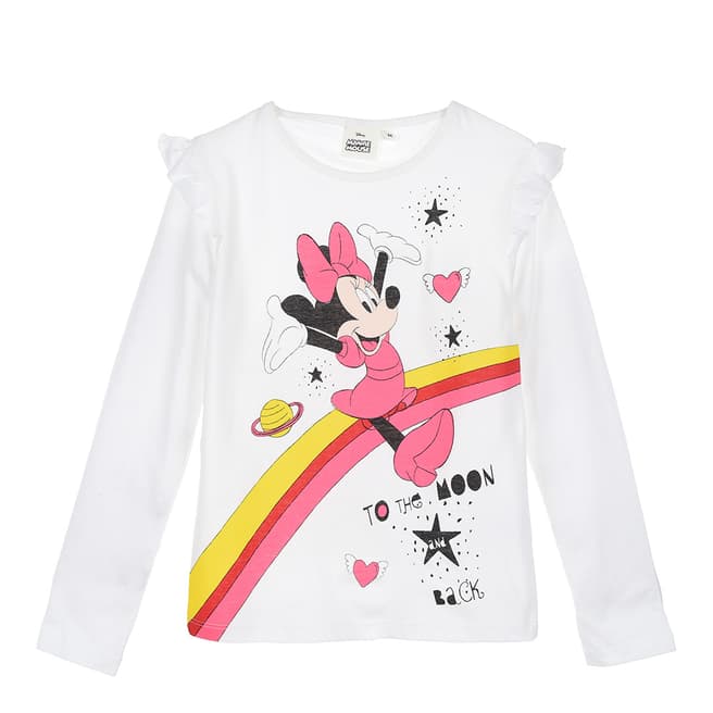 Disney Kid's Off White Minnie Mouse To The Moon T-Shirt