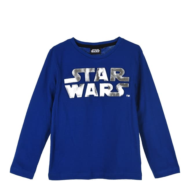 Disney Kid's Blue Star Wars Logo T-Shirt