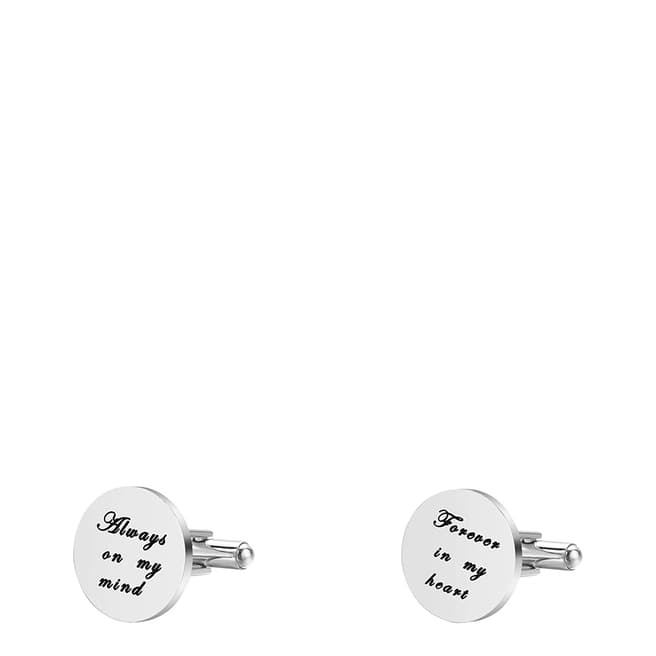 Stephen Oliver Silver Plated "Forever" Cufflinks