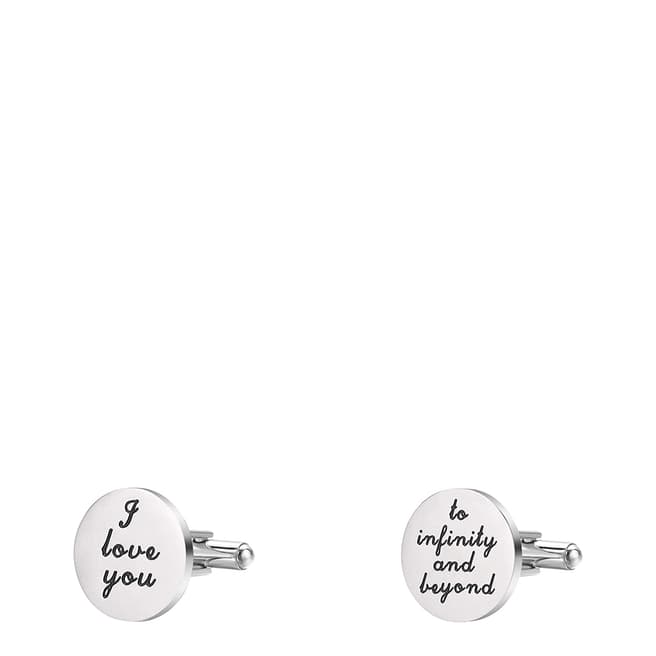 Stephen Oliver Silver Plated "Love You" Cufflinks