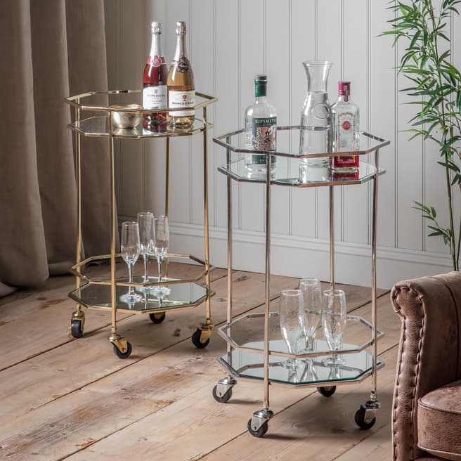 Gallery Living Fowler Drinks Trolley, Silver
