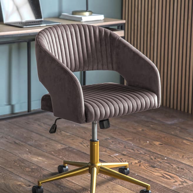 Gallery Living Filsham Swivel Chair, Grey Velvet