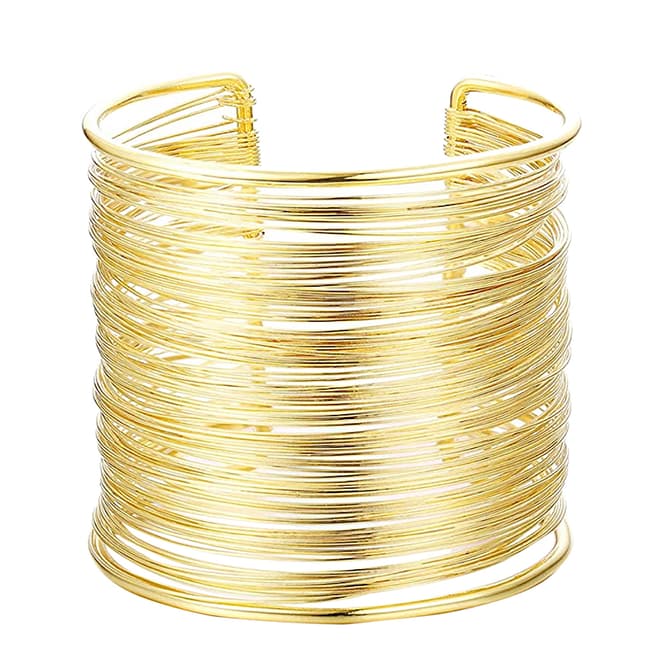 Chloe Collection by Liv Oliver 18K Gold Plated Wide Cuff Bangle