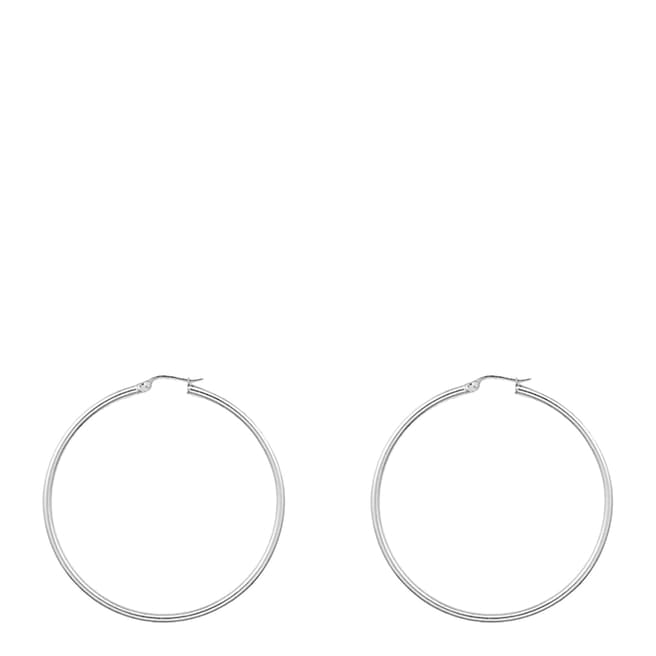 Chloe Collection by Liv Oliver Silver Plated Large Hoop Earrings
