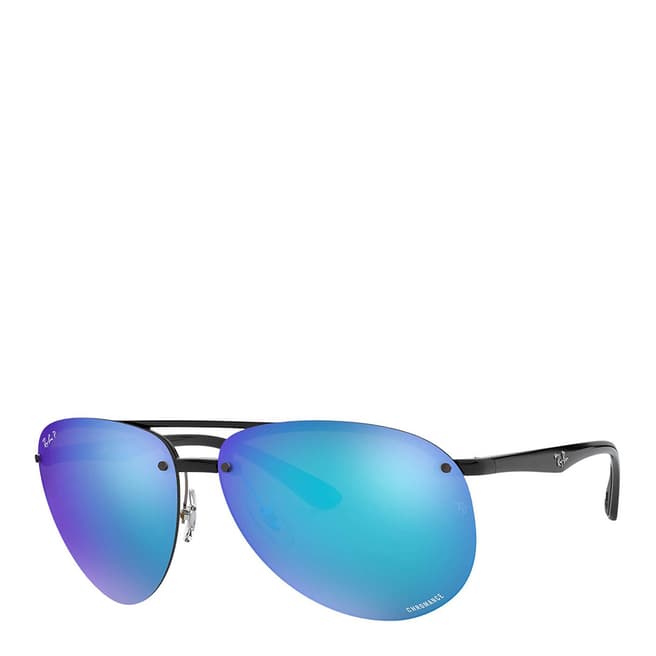 Ray-Ban Unisex Black/Blue Chromance Sunglasses 64mm 