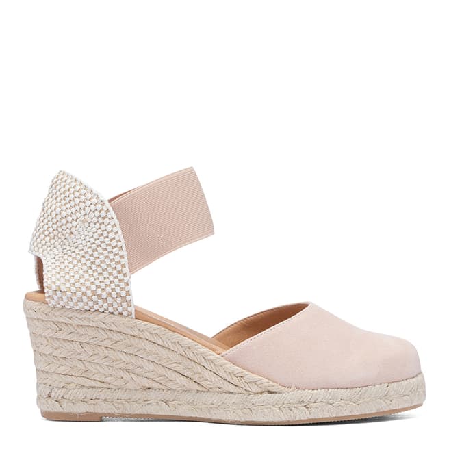 Paseart Pink Suede Suede Spanish Espadrille Wedge Sandal