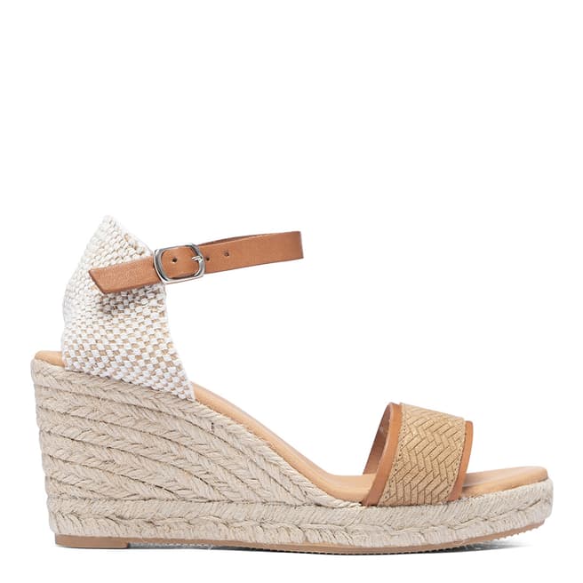Paseart Gold Braided Espadrille Wedge Sandal