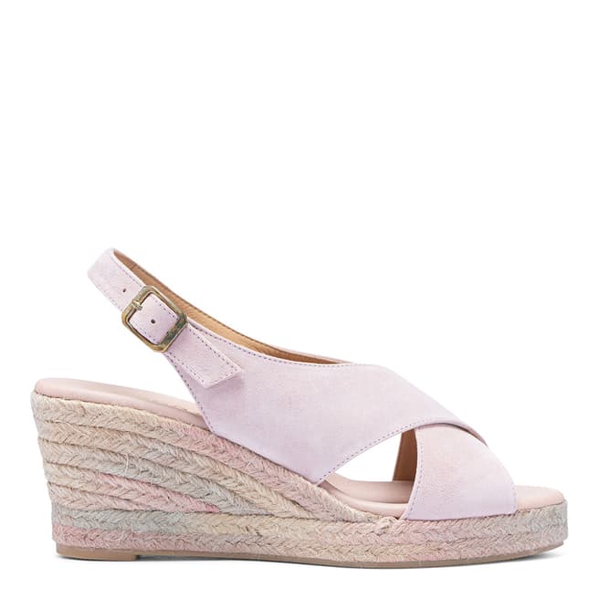 Paseart Pink Slingback Suede Spanish Espadrille Wedge