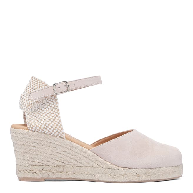 Paseart Pink Suede Spanish Espadrille Wedge
