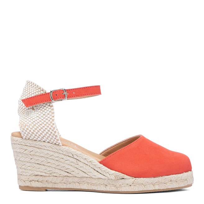Paseart Coral Suede Spanish Wedge Espadrille Sandal