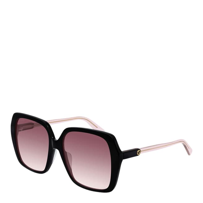Gucci Women's Black/Pink Gucci Sunglasses 56mm