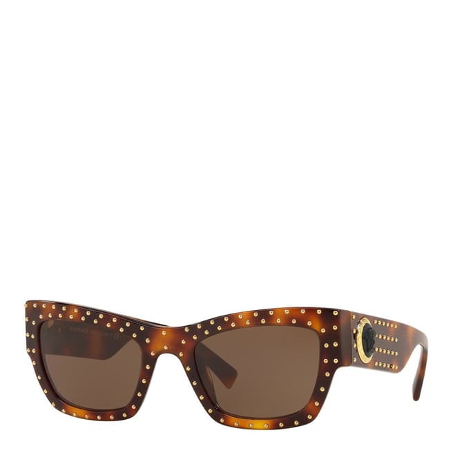 Versace Women's Brown/Gold Versace Sunglasses 52mm