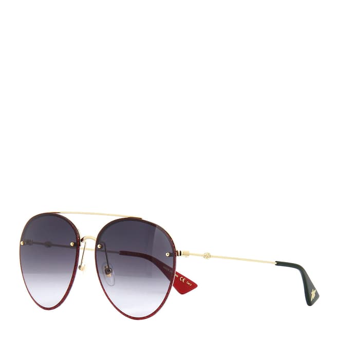 Gucci Women's Red/Grey/Gold Gucci Sunglasses 62mm