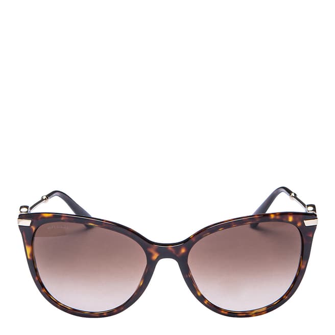 Bvlgari Women's Brown Tortoise Bvlgari Sunglasses 55mm