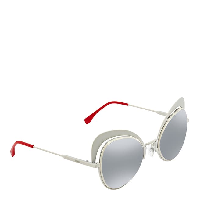 Fendi Women's Silver/Red Fendi Sunglasses 54mm