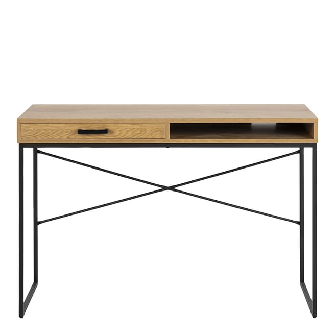 Scandi Luxe Oak Seaford Desk With Drawer and Shelf