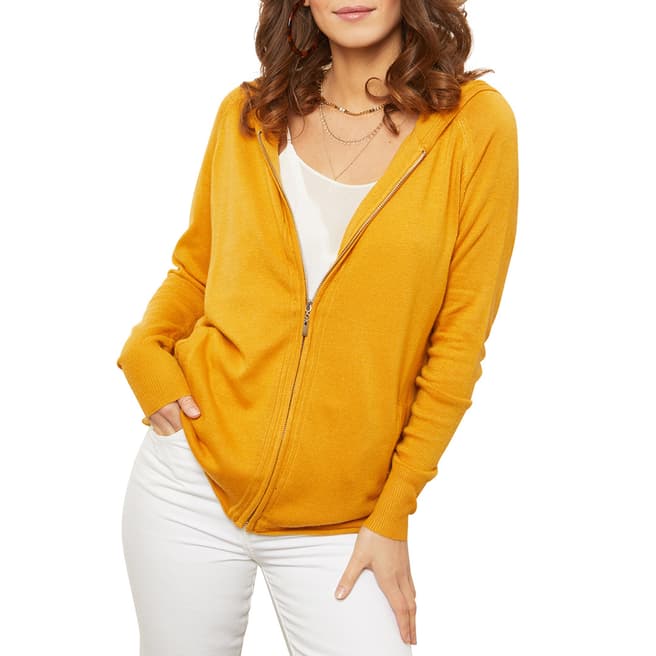 SOFT CASHMERE Yellow Cashmere Blend Hoody 