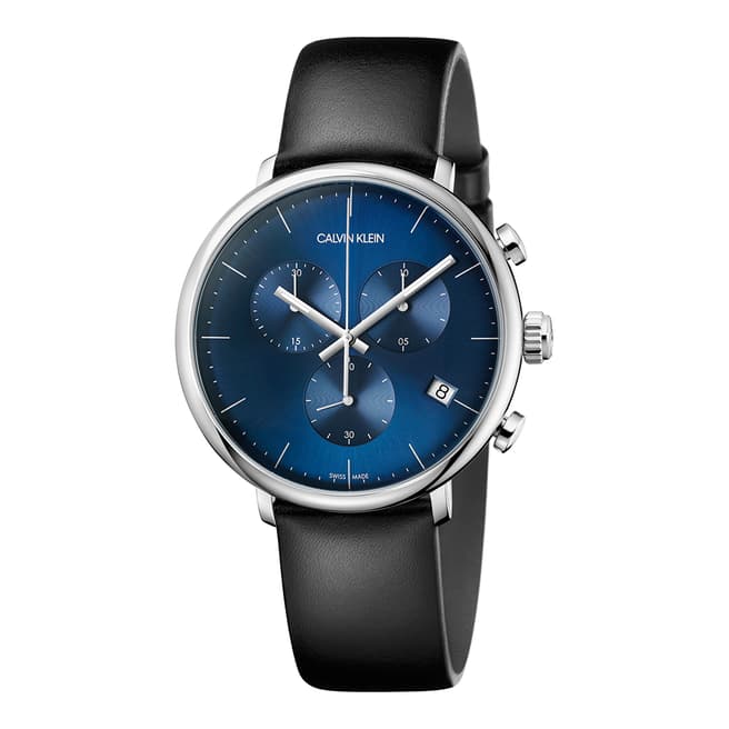 Calvin Klein Black Blue Dial High Noon Watch 43mm