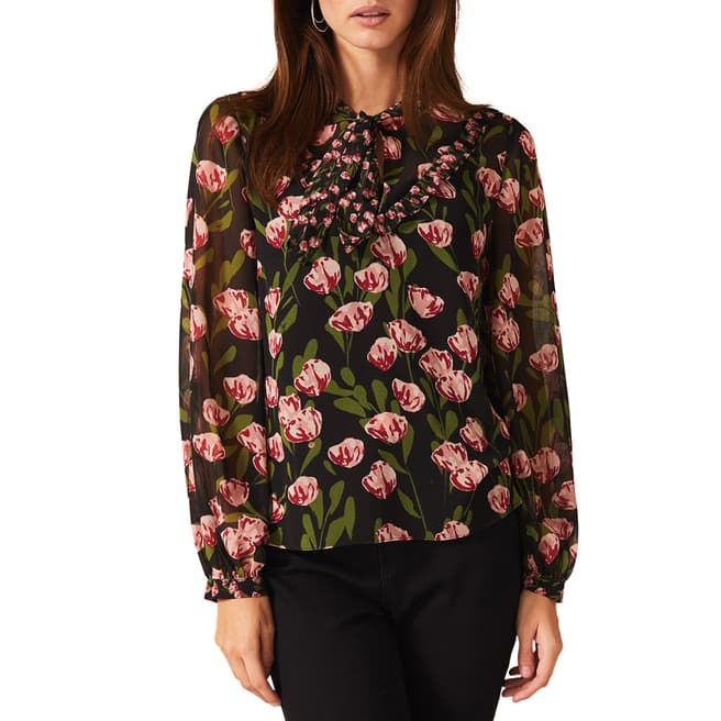 Phase Eight Black Valentina Floral Blouse