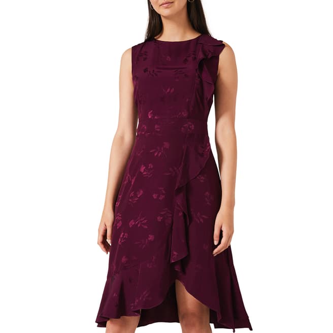 Phase Eight Red Reese Frill Dress