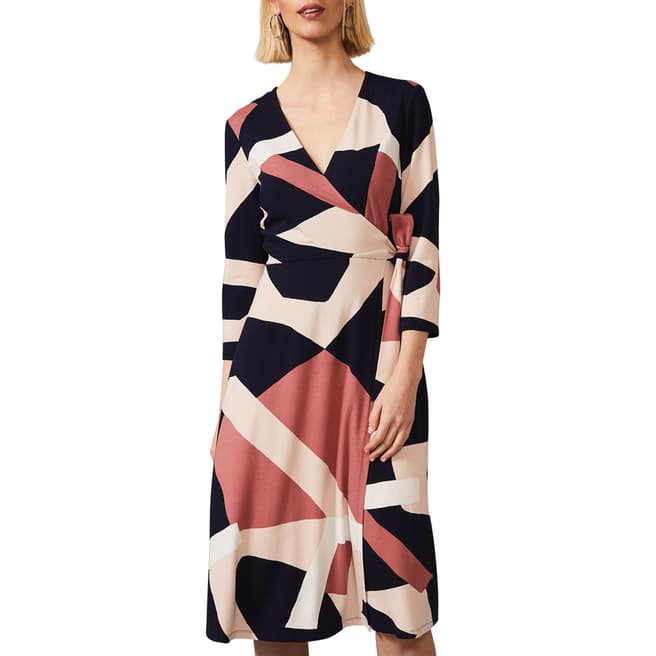 Phase Eight Navy Nelly Print Dress 