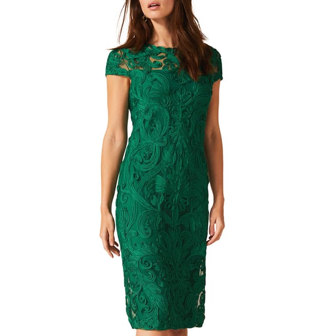 Phase Eight Green Chantal Tapework Dress 