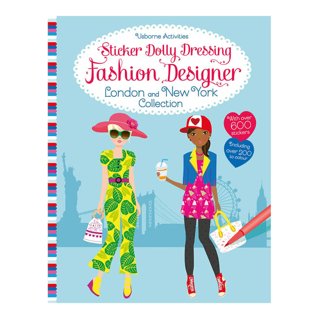 Usborne Books Sticker Dolly Dressing Fashion Designer London & New York Collection 