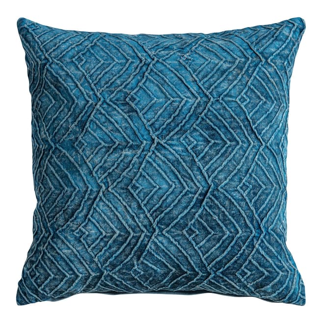 Gallery Living Velvet Washed Cushion, Teal