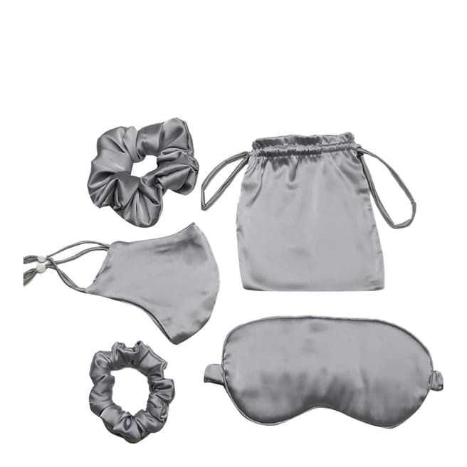 JayLey Collection Grey Luxury Silk Blend Travel Set