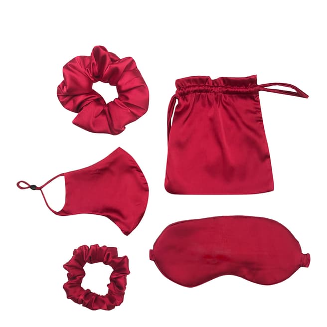JayLey Collection Red Luxury Silk Blend Travel Set
