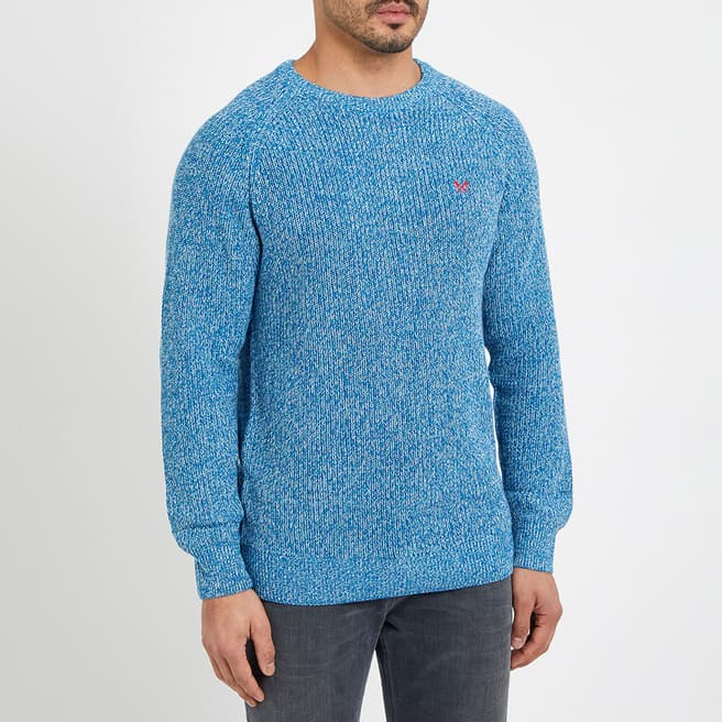 Crew Clothing Blue Winter Textured Knitted Jumper