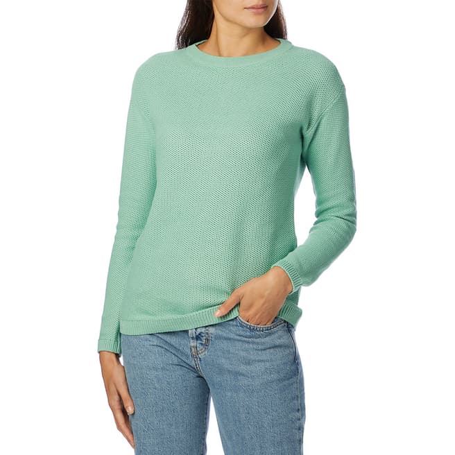 Crew Clothing Green Cotton Knitted Jumper