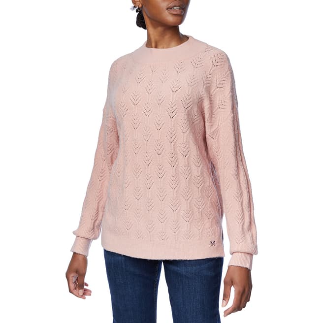 Crew Clothing Pink Cotton Chunky Knit Jumper