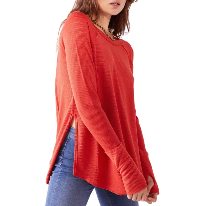 Free People Red Snowy Thermal Jumper