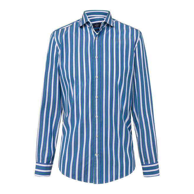 Hackett London Blue Stripe Slim Cotton Shirt