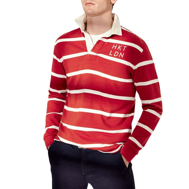 Hackett London Red Stripe Rugby Shirt