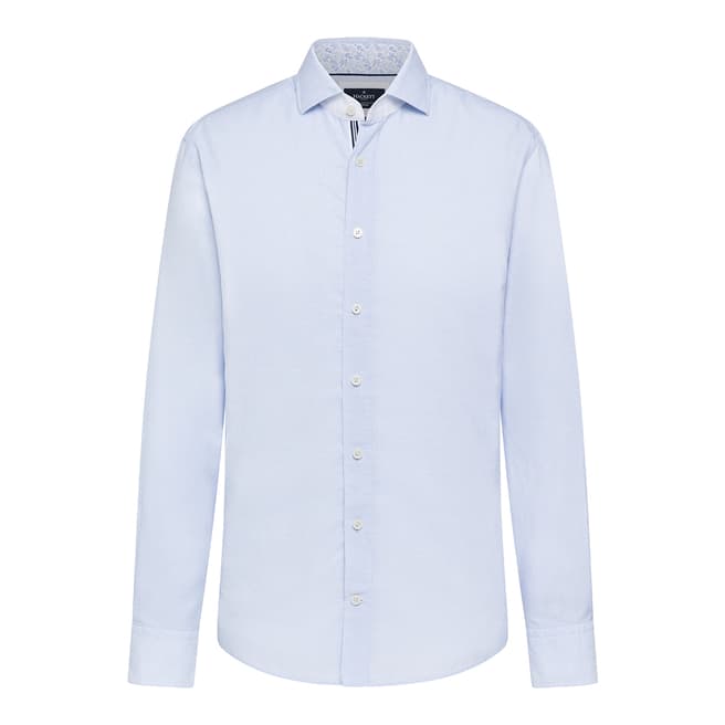 Hackett London Light Blue Stripe Slim Cotton Shirt