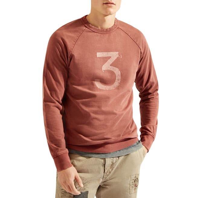 Hackett London Red Dyed Crew Jumper