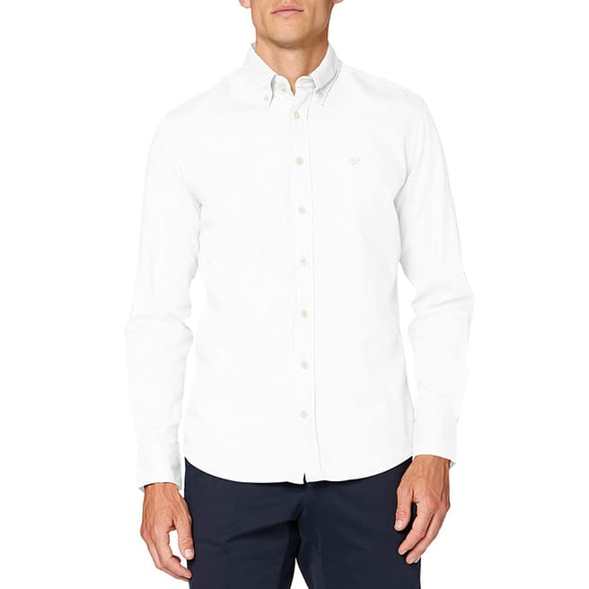 Hackett London White Garment Dye Oxford Cotton Shirt