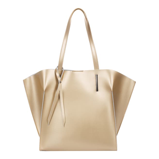 Giorgio Costa Light Gold Leather Top Handle Bag