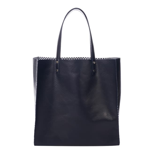 Krole Dark Blue Leather Tote Bag