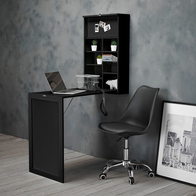 Furniture Interiors Black Foldaway Wall Desk / Breakfast Table