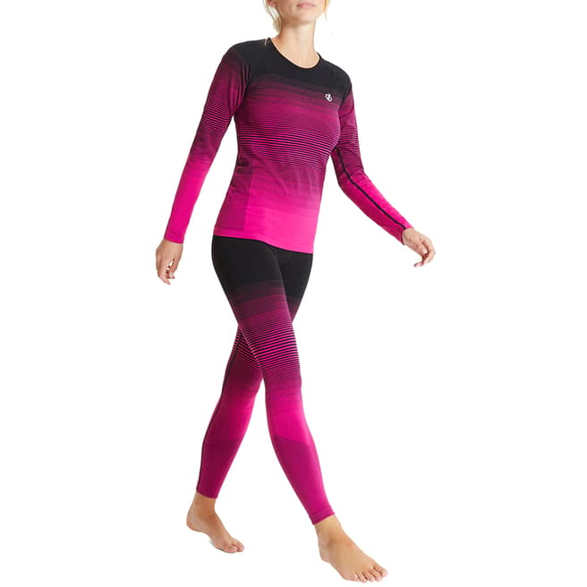 Dare2B Women's Active Pink/Black in the Zone Base Layer Set