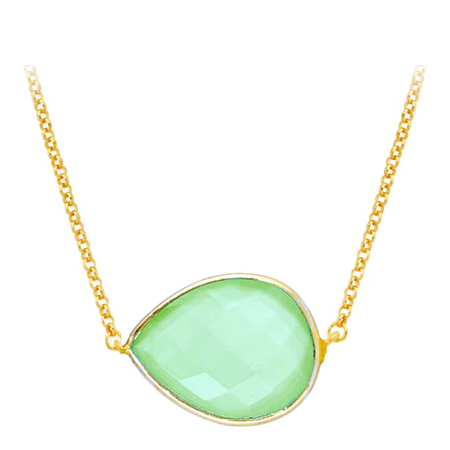 Liv Oliver 18K Gold Chalcedony Pear Necklace